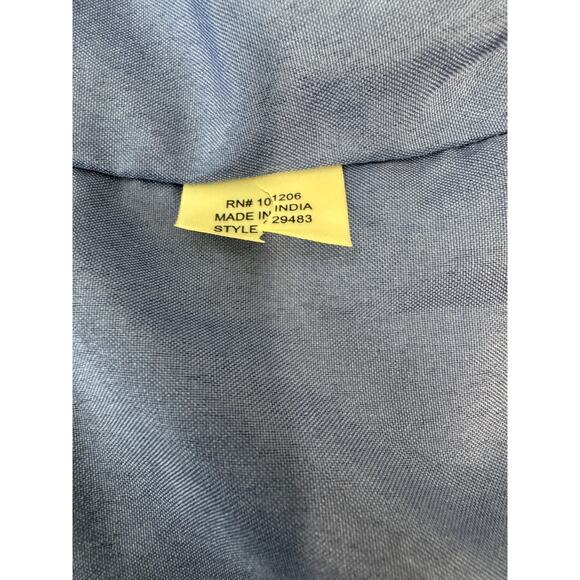 Soft Surroundings Embroidered Mughal Blazer Jacket Blue Velvet Floral Small - Picture 6 of 11